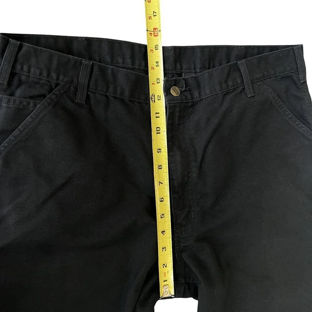 Carhartt Mens 40x32 Duck Loose Fit Canvas Black Utility Chore Pants Carpenter - Picture 11 of 16
